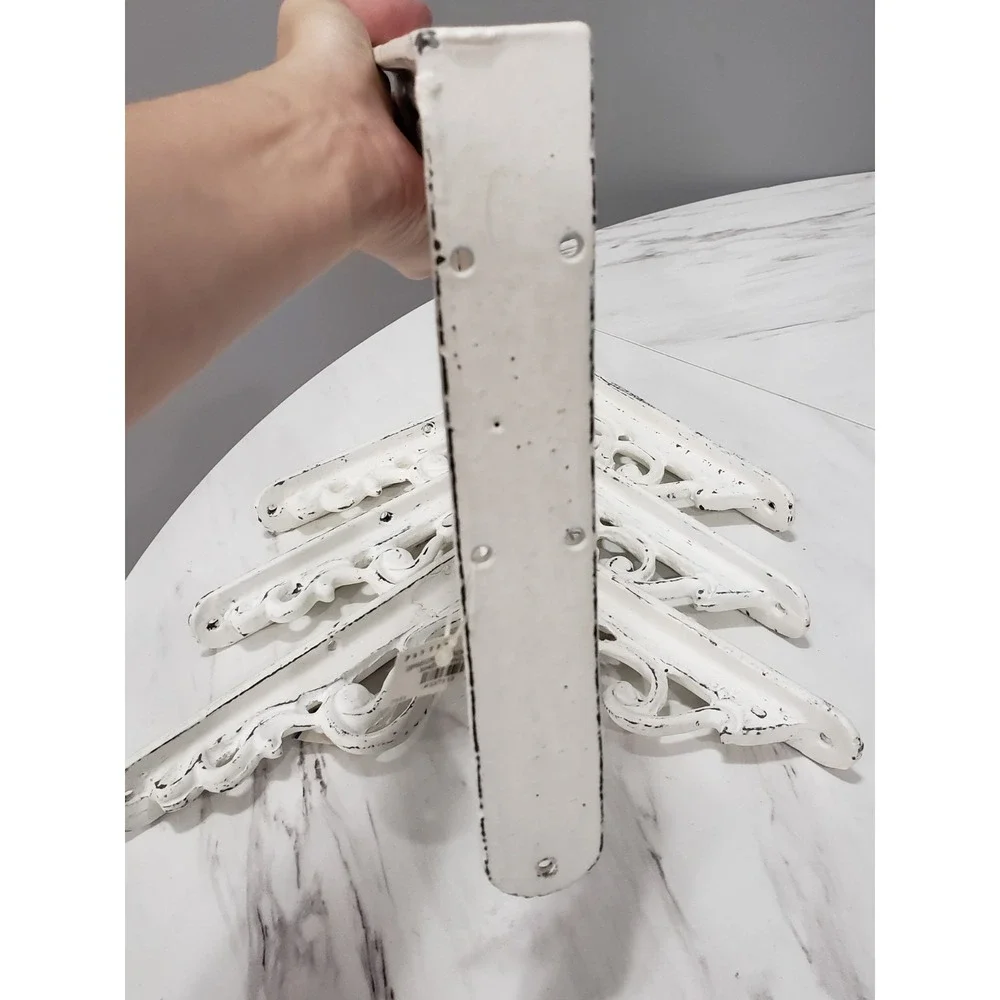 Pottery Barn Open Scroll Wall Bracket White LOT cottagecore victorian SET SHELF